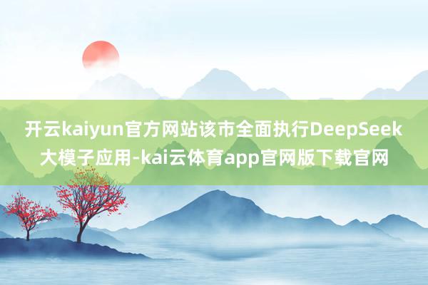 开云kaiyun官方网站该市全面执行DeepSeek大模子应用-kai云体育app官网版下载官网