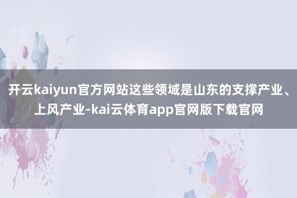 开云kaiyun官方网站这些领域是山东的支撑产业、上风产业-kai云体育app官网版下载官网