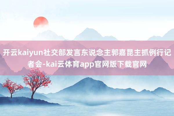开云kaiyun社交部发言东说念主郭嘉昆主抓例行记者会-kai云体育app官网版下载官网