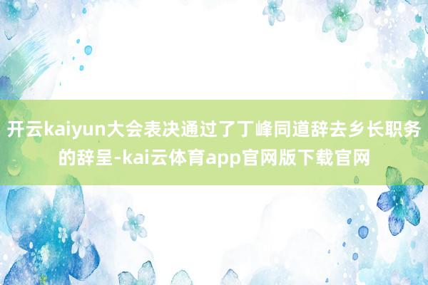 开云kaiyun大会表决通过了丁峰同道辞去乡长职务的辞呈-kai云体育app官网版下载官网